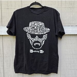 Breaking Bad TV Walter White Heisenberg Face Images Black Short Sleeve Shirt M